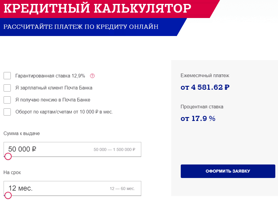 Как пользоваться кредитной картой почта банка