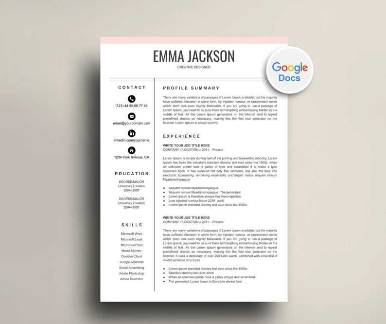 Best resume templates for google docs to create professional cv