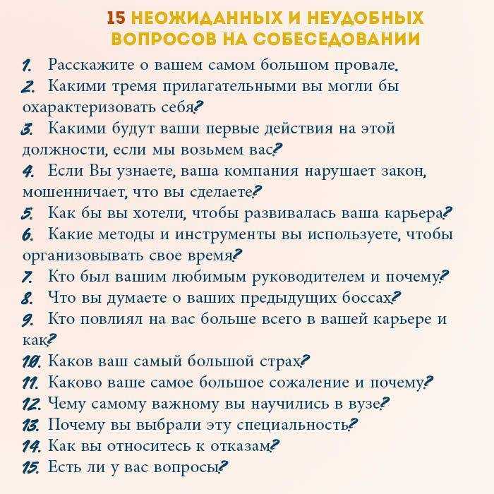 Вопросы на собеседовании, на которые нужно знать ответ: примеры - успешник