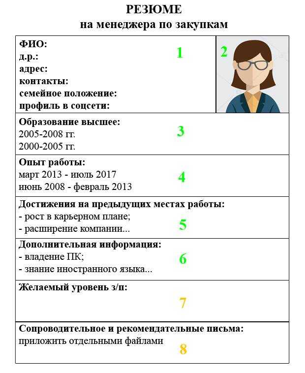 Образец резюме менеджера проектов (project manager)