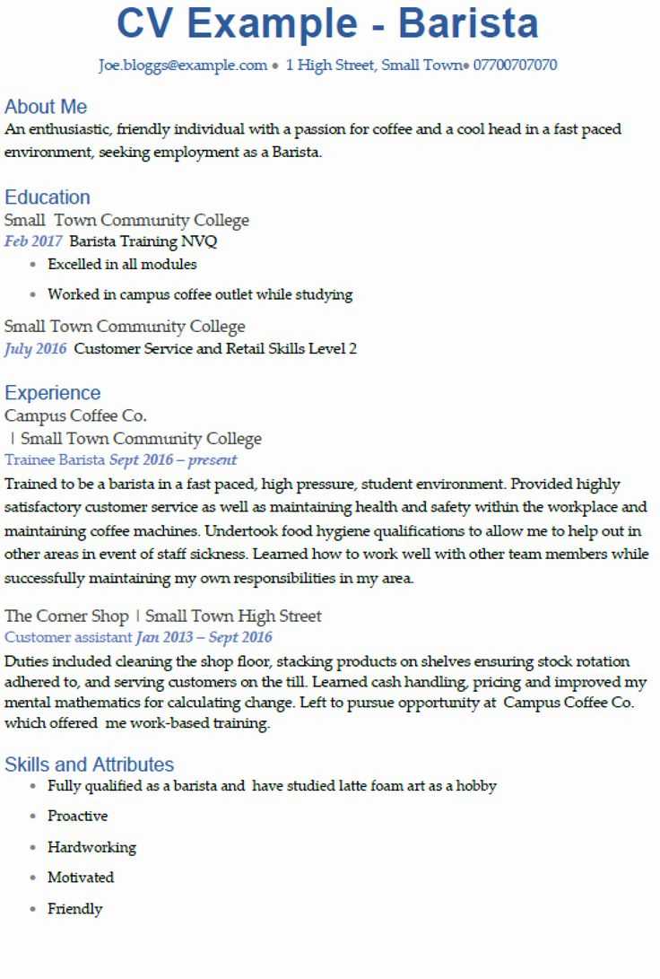 Barista resume samples | qwikresume