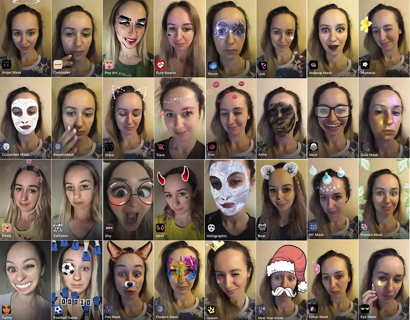 Виды масок в instagram