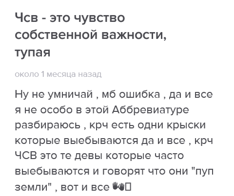 Чсв как расшифровывается на молодежном сленге, что это такое